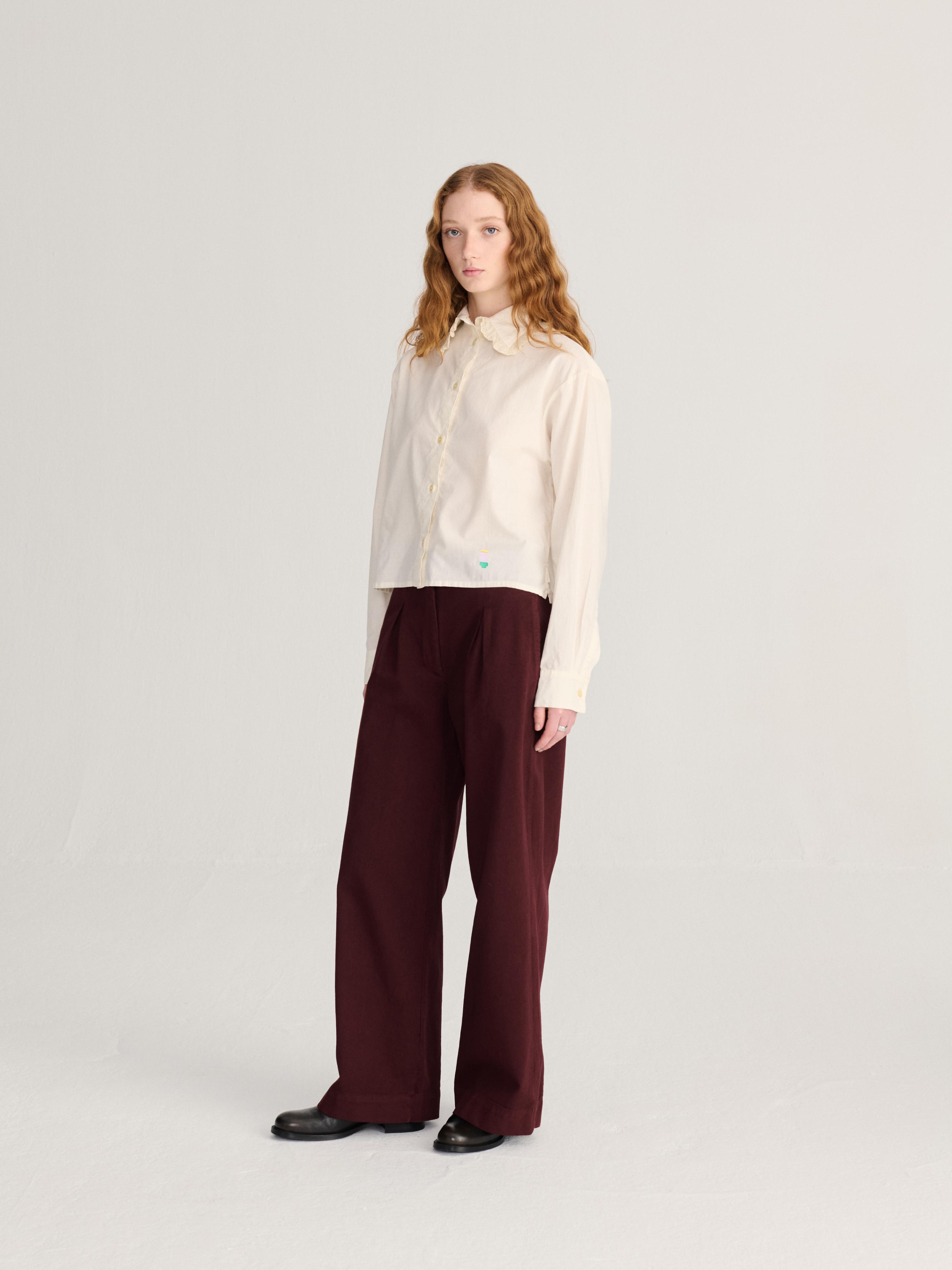 Bobo Choses Lace Ending Poplin Shirt Offwhite Damen Bluse weiß